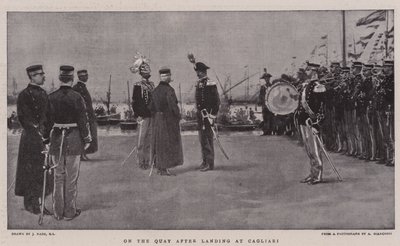 Op de kade na aankomst in Cagliari door Joseph Nash